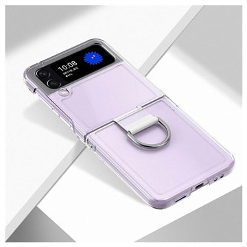 Samsung Galaxy Z Flip4 Cover med Metal Ring - Klar