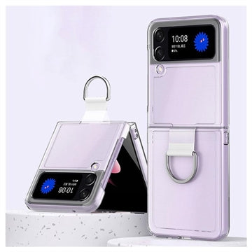 Samsung Galaxy Z Flip4 Cover med Metal Ring - Klar