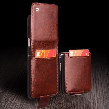 Samsung Galaxy Z Flip5 Qialino Classic Læderpung - Mørkebrun