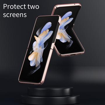 Samsung Galaxy Z Flip5 Gummibelagt Plastik Cover - Rødguld