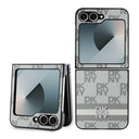 Samsung Galaxy Z Flip6/Z Flip7 FE DKNY Ternet Mønster og Stribe Cover - Beige