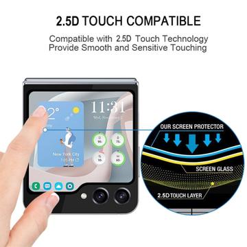 Samsung Galaxy Z Flip6/Z Flip7 FE Skærmbeskyttelse Hærdet Glas - 9H - Full Fit - Sort Kant
