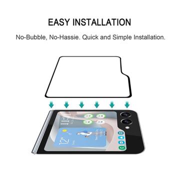 Samsung Galaxy Z Flip6/Z Flip7 FE Skærmbeskyttelse Hærdet Glas - 9H - Full Fit - Sort Kant