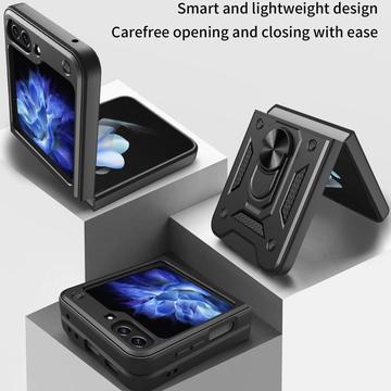 Samsung Galaxy Z Flip6/Z Flip7 FE Hybrid Cover med Ring Holder - Sølv