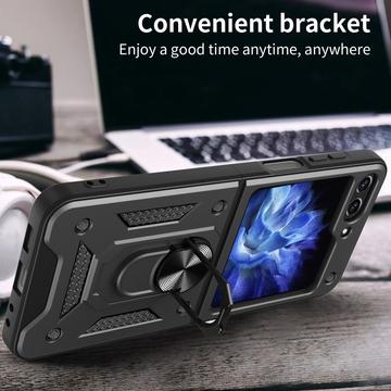 Samsung Galaxy Z Flip6/Z Flip7 FE Hybrid Cover med Ring Holder - Rød