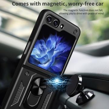 Samsung Galaxy Z Flip6/Z Flip7 FE Hybrid Cover med Ring Holder - Blå