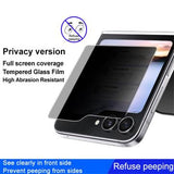 Samsung Galaxy Z Flip6/Z Flip7 FE Imak Privacy Full Cover Skærmbeskyttelse Hærdet Glas - 9H