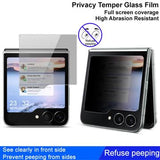 Samsung Galaxy Z Flip6/Z Flip7 FE Imak Privacy Full Cover Skærmbeskyttelse Hærdet Glas - 9H