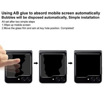 Samsung Galaxy Z Flip6/Z Flip7 FE Imak Privacy Full Cover Skærmbeskyttelse Hærdet Glas - 9H
