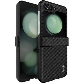 Samsung Galaxy Z Flip6/Z Flip7 FE Imak Ruiyi Hybrid Cover - Karbonfiber - Sort