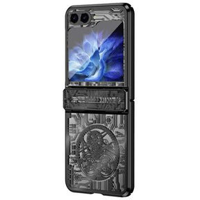 Samsung Galaxy Z Flip6/Z Flip7 FE Mechanical Legend Galvaniseret plastik cover - Sort