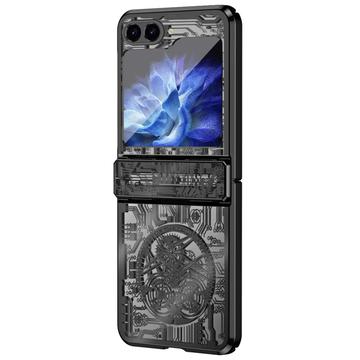 Samsung Galaxy Z Flip6/Z Flip7 FE Mechanical Legend Galvaniseret plastik cover - Sort