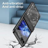 Samsung Galaxy Z Flip6/Z Flip7 FE Mechanical Legend Galvaniseret plastik cover - Sort