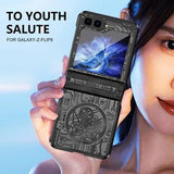 Samsung Galaxy Z Flip6/Z Flip7 FE Mechanical Legend Galvaniseret plastik cover - Sort