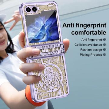 Samsung Galaxy Z Flip6/Z Flip7 FE Mechanical Legend Galvaniseret plastik cover - Lilla