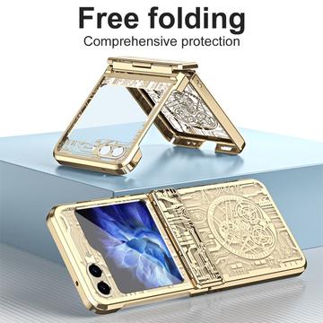 Samsung Galaxy Z Flip6/Z Flip7 FE Mechanical Legend Galvaniseret plastik cover - Guld
