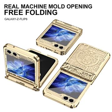 Samsung Galaxy Z Flip6/Z Flip7 FE Mechanical Legend Galvaniseret plastik cover - Guld