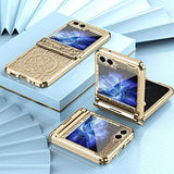 Samsung Galaxy Z Flip6/Z Flip7 FE Mechanical Legend Galvaniseret plastik cover - Guld