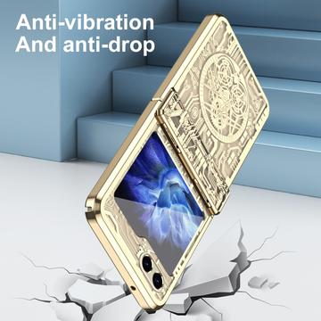Samsung Galaxy Z Flip6/Z Flip7 FE Mechanical Legend Galvaniseret plastik cover - Guld