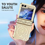 Samsung Galaxy Z Flip6/Z Flip7 FE Mechanical Legend Galvaniseret plastik cover - Guld