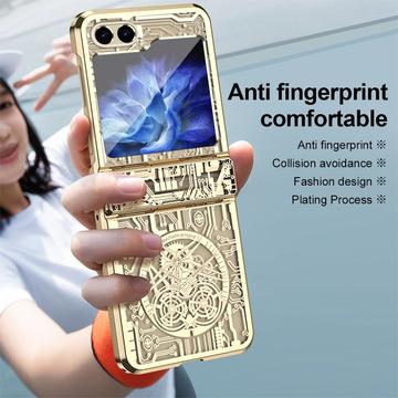 Samsung Galaxy Z Flip6/Z Flip7 FE Mechanical Legend Galvaniseret plastik cover - Guld