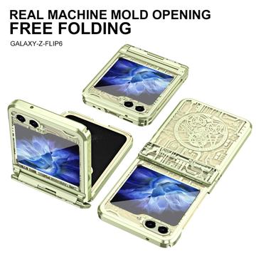 Samsung Galaxy Z Flip6/Z Flip7 FE Mechanical Legend Galvaniseret plastik cover - Grøn