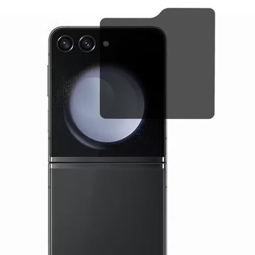 Samsung Galaxy Z Flip6/Z Flip7 FE Privacy Full Cover Skærmbeskyttelse Hærdet Glas - Sort Kant