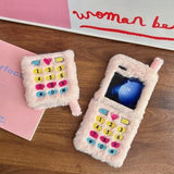 Samsung Galaxy Z Flip6/Z Flip7 FE Retro plys cover med broderede skivetaster - Pink