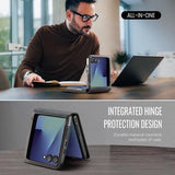 Samsung Galaxy Z Flip7 Caseme 033 Pung Etui med Kalvemønster og RFID-blokering - Sort