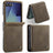 Samsung Galaxy Z Flip7 Caseme 033 Pung Etui med Kalvemønster og RFID-blokering - Kaffe