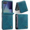 Samsung Galaxy Z Flip7 Caseme 033 Pung Etui med Kalvemønster og RFID-blokering - Grøn