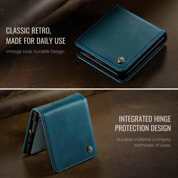 Samsung Galaxy Z Flip7 Caseme 033 Pung Etui med Kalvemønster og RFID-blokering - Grøn