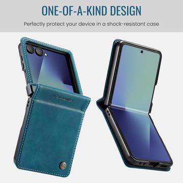 Samsung Galaxy Z Flip7 Caseme 033 Pung Etui med Kalvemønster og RFID-blokering - Grøn