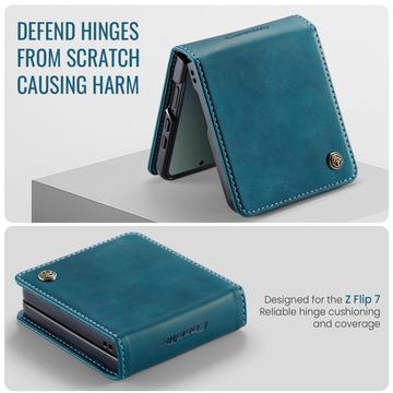 Samsung Galaxy Z Flip7 Caseme 033 Pung Etui med Kalvemønster og RFID-blokering - Grøn