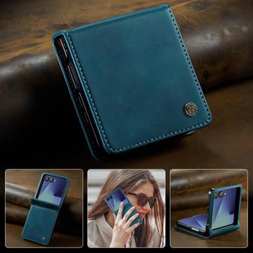 Samsung Galaxy Z Flip7 Caseme 033 Pung Etui med Kalvemønster og RFID-blokering - Grøn