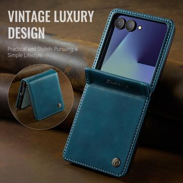 Samsung Galaxy Z Flip7 Caseme 033 Pung Etui med Kalvemønster og RFID-blokering - Grøn