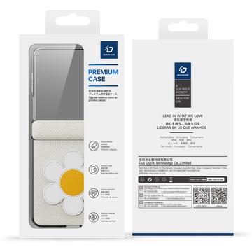 Samsung Galaxy Z Flip7 Dux Ducis Luvy cover med fingerring/håndrem - hvid / stjerne