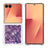 Samsung Galaxy Z Flip7 Glitter Quicksand TPU Cover - Lilla hjerter
