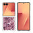 Samsung Galaxy Z Flip7 Glitter Quicksand TPU Cover - Rosaguld hjerter