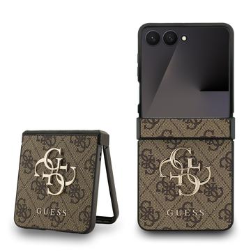 Samsung Galaxy Z Flip7 Guess 4G Big Metal Logo Hybrid Cover - Brun