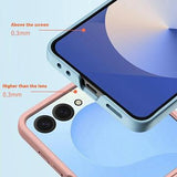 Samsung Galaxy Z Flip7 Plastikcover med ydre hærdet glasskærmbeskytter - babyblå