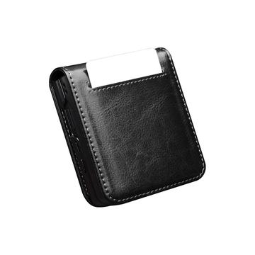 Samsung Galaxy Z Flip7 Qialino Classic Læderpung - Sort