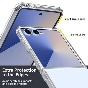 Samsung Galaxy Z Flip7 Ridsefast Hybrid Cover - Gennemsigtig