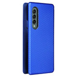 Samsung Galaxy Z Fold3 5G Flip Cover - Karbonfiber - Blå