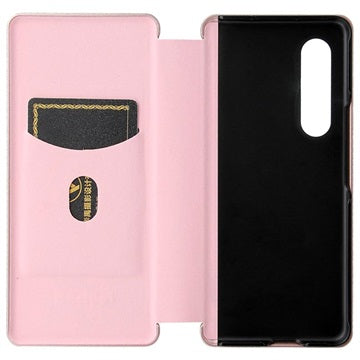 Samsung Galaxy Z Fold3 5G Flip Cover - Karbonfiber - Rødguld