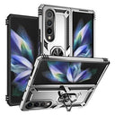 Samsung Galaxy Z Fold4 Hybrid Cover med Metal Stativ - Sølv