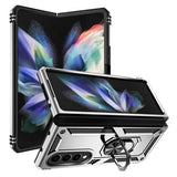 Samsung Galaxy Z Fold4 Hybrid Cover med Metal Stativ - Sølv