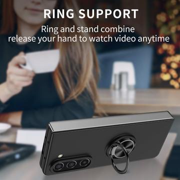 Samsung Galaxy Z Fold5 Cover med Ring Holder - Sort