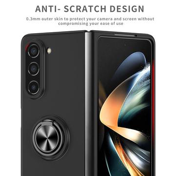 Samsung Galaxy Z Fold5 Cover med Ring Holder - Sort