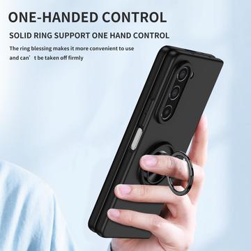 Samsung Galaxy Z Fold5 Cover med Ring Holder - Sort